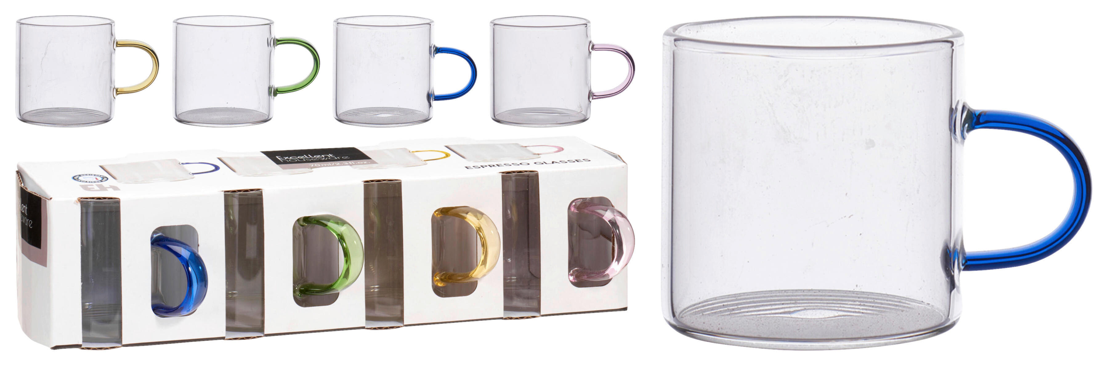 Espressogläser-Set mehrfarbig Espressogläserset_4tlg. - mehrfarbig (9,00/11,00/10,00cm)