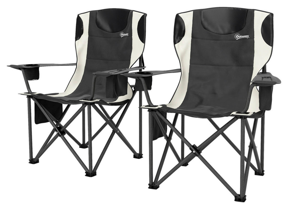 Outsunny Campingstuhl Campingstuhl - schwarz (94,00/62,00/100,00cm) - Outsunny