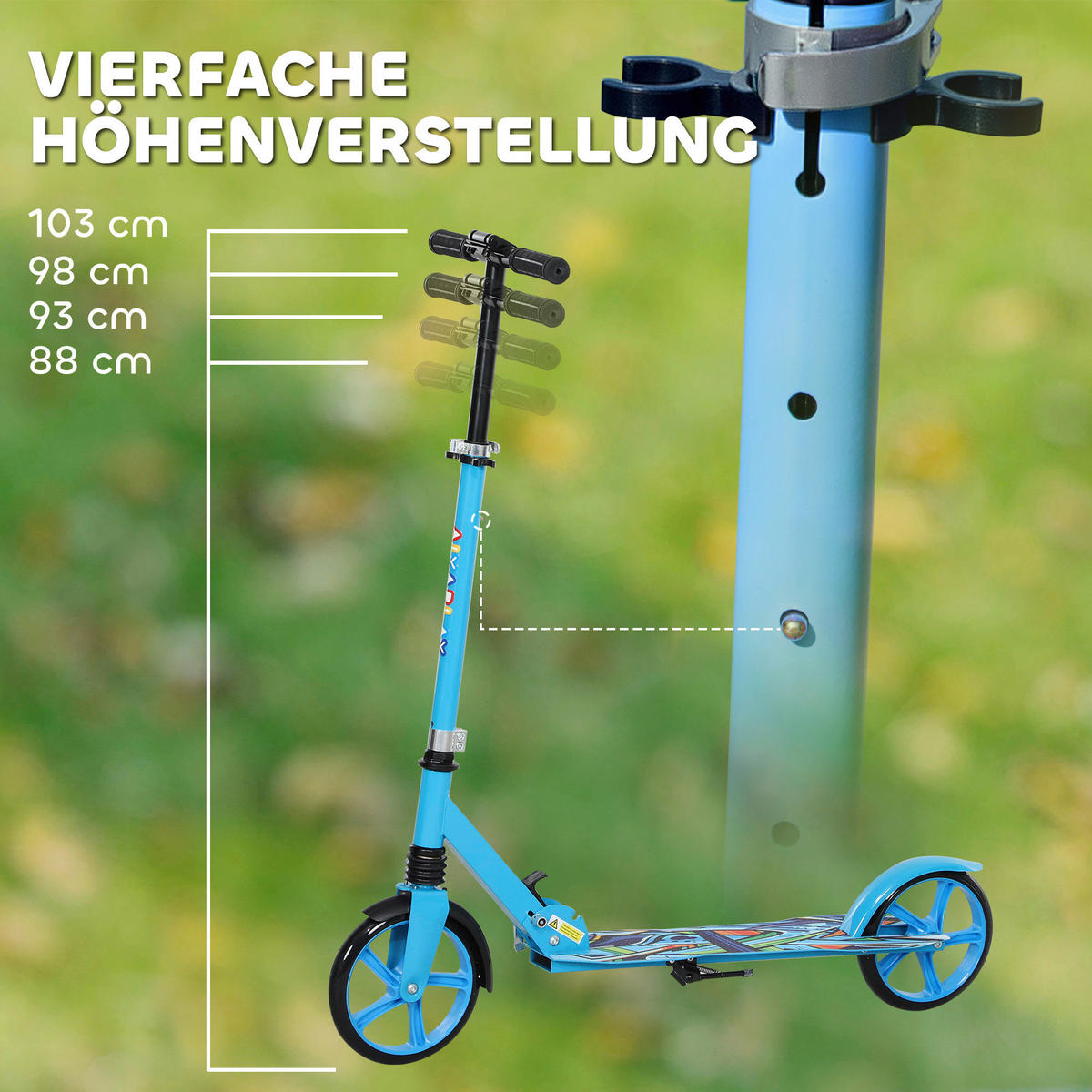 AIYAPLAY Kinderscooter blau B/H/L: ca. 38x103x94 cm Kinderscooter - blau (94,00/38,00/103,00cm) - AIYAPLAY