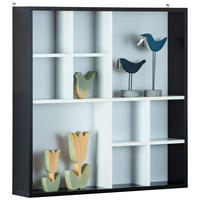 Vitrine Decem weiß schwarz MDF B/H/T: ca. 70x70x13 cm Decem - weiß/schwarz (70,00/70,00/13,00cm) - Inter Link
