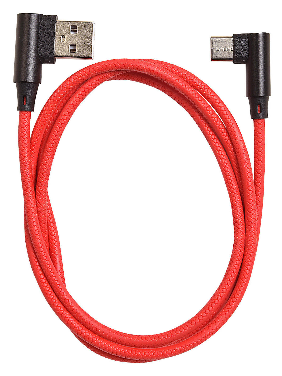 Heitech USB-Lade-/Datenkabel silber schwarz rot USB-Ladekabel_USB-C_HeiTech - rot/schwarz (100,00cm) - Heitech