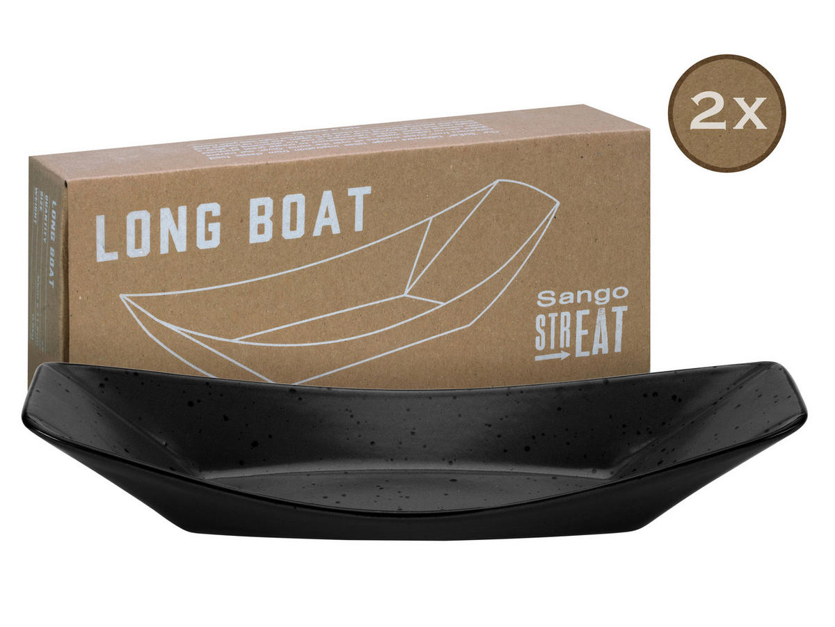 CreaTable Servierset Streat Boat long schwarz Steinzeug Streat Boat long - schwarz - CreaTable