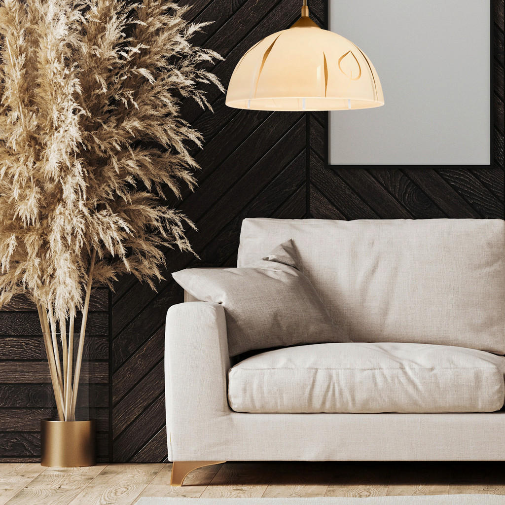 Thumbnail - Lamkur Pendelleuchte MARCY 28033 gold Glas H/L: ca. 70x30 cm E27 1 Brennstellen
