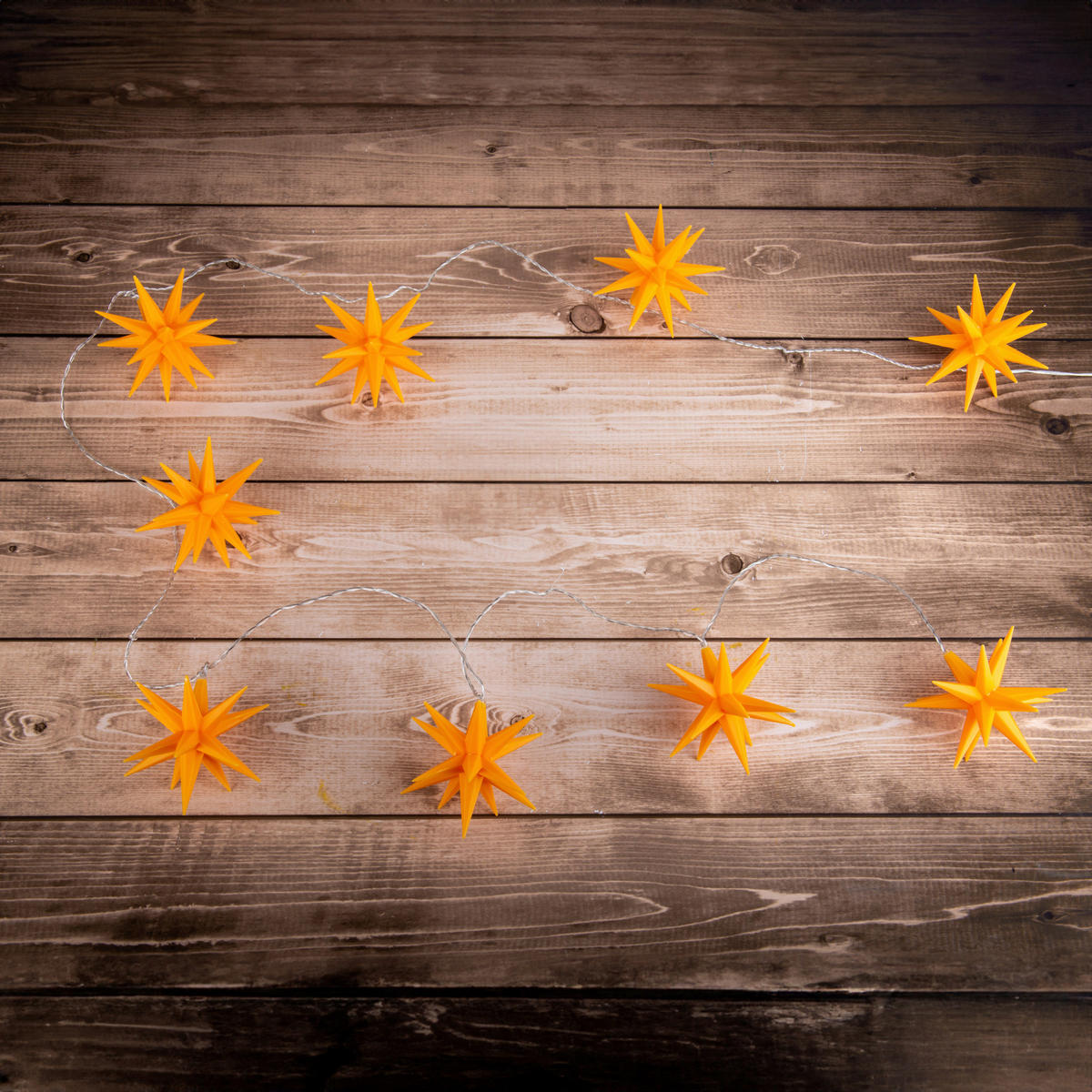 Näve Leuchten LED-Lichterkette gelb Kunststoff B/H/T: ca. 12x12x740 cm LED-Lichterkette 3D-STERNE - gelb (12,00/12,00/740,00cm) - Näve Leuchten