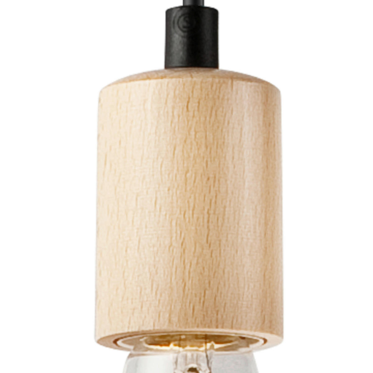 Lamkur Pendelleuchte LEON 34805 natur Holz Stahl H/L: ca. 80x20 cm E27 1 Brennstellen Leon - natur (20,00cm) - Lamkur