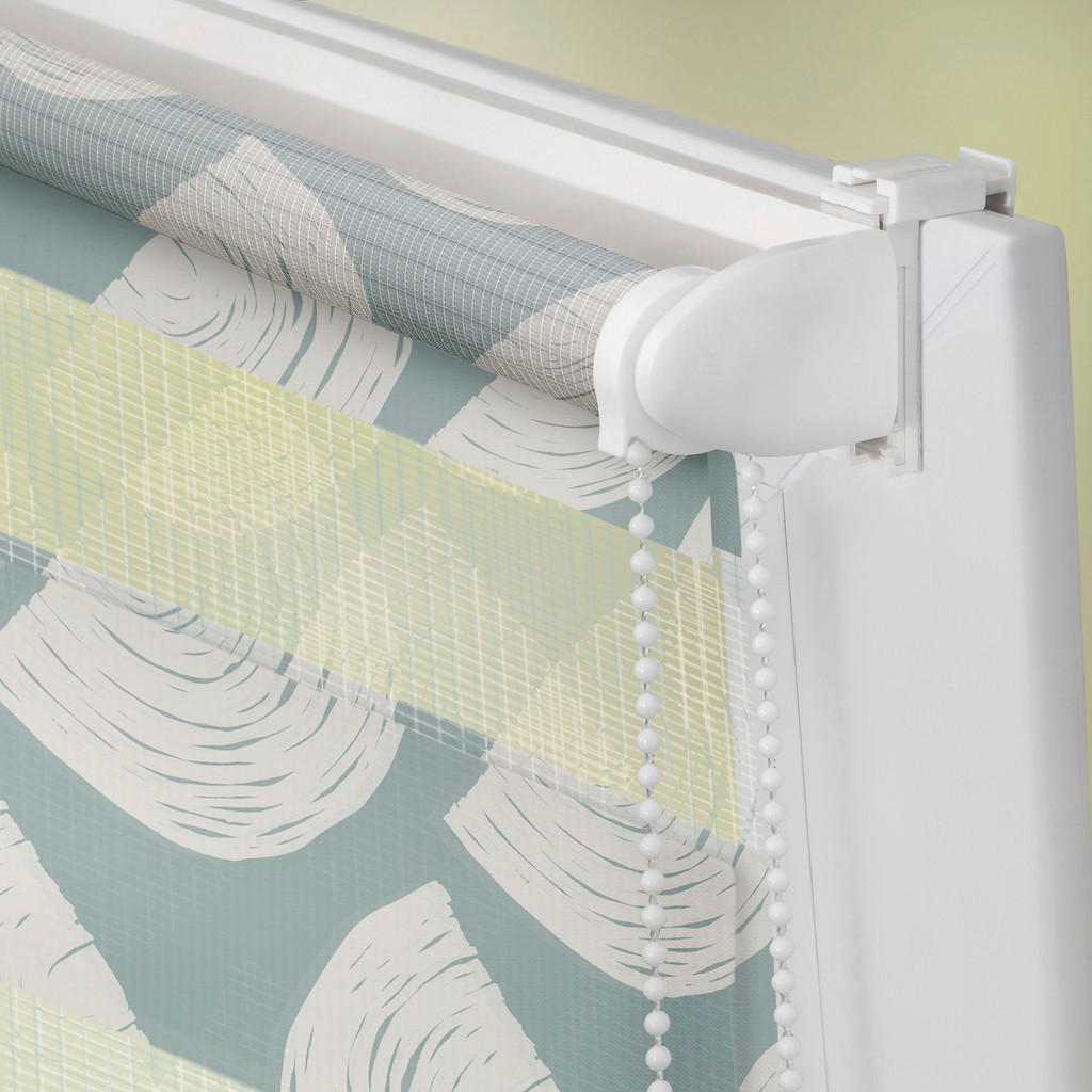 Thumbnail - LICHTBLICK Doppelrollo Duo Moving Rainbow grün B/T: ca. 80x150 cm