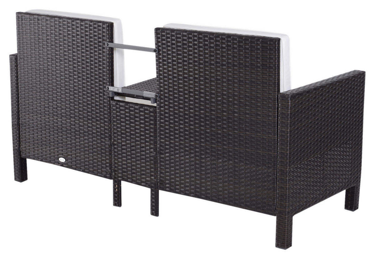 Outsunny Loungeset schwarz Polyrattan Loungeset_3tlg. - weiß/schwarz - Outsunny