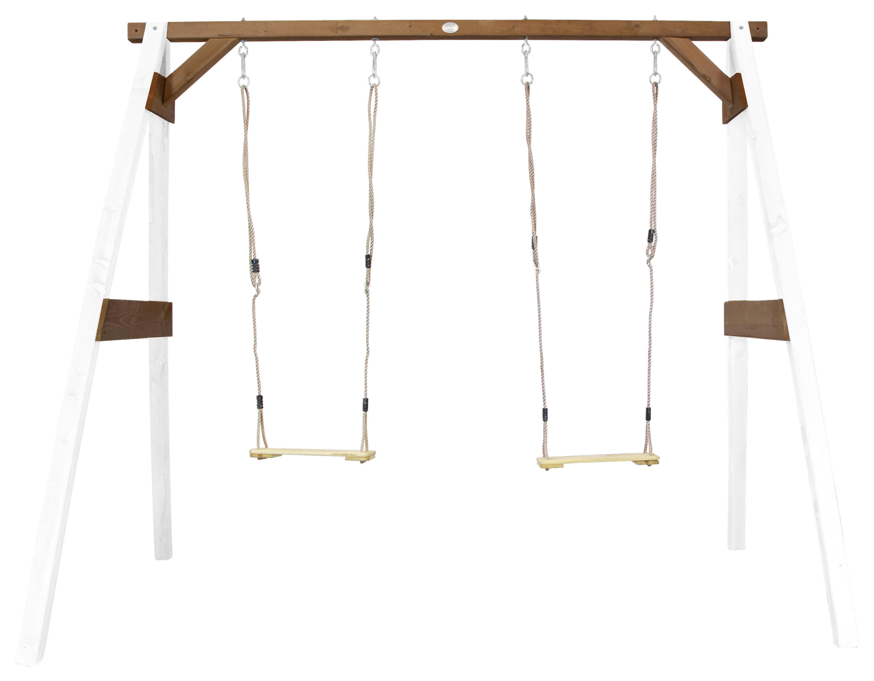 AXI Doppelschaukel weiß B/H/L: ca. 254x207x160 cm Doppelschaukel - braun/weiß (160,00/254,00/207,00cm) - AXI