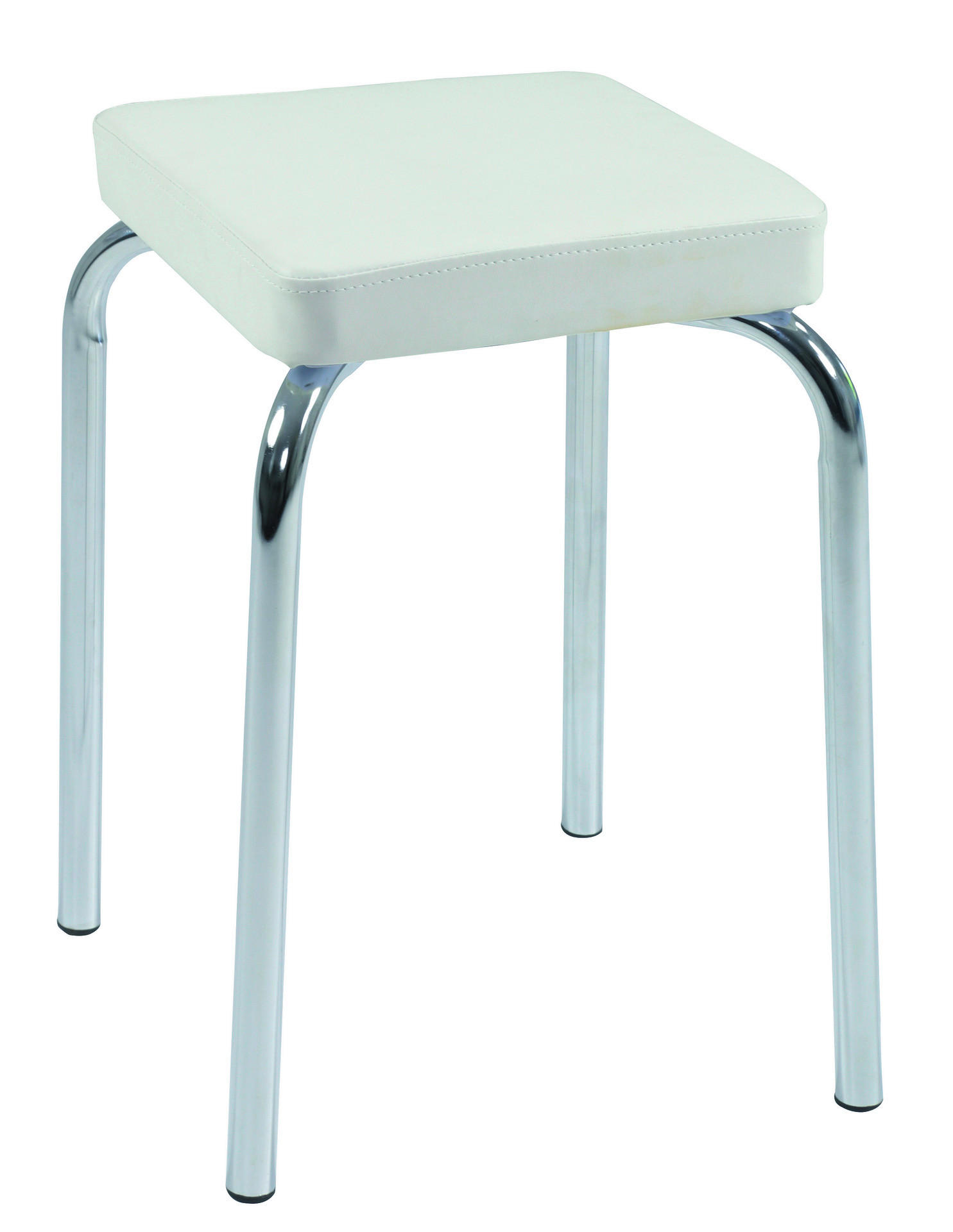 Stapelhocker Sandra weiß B/H/T: ca. 31x46x31 cm Sandra - weiß/Chrom (31,00/46,00/31,00cm)