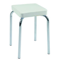 Stapelhocker Sandra weiß B/H/T: ca. 31x46x31 cm Sandra - weiß/Chrom (31,00/46,00/31,00cm)