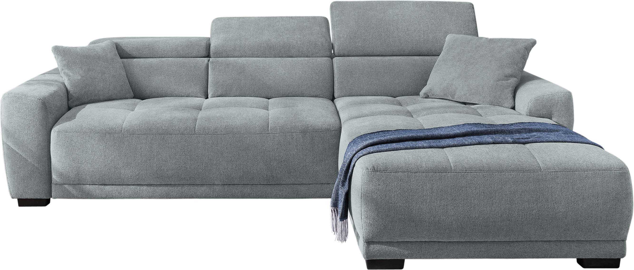 Ecksofa grau Microfaser B/H/T: ca. 296x105x200 cm Domino_Ecksofa - schwarz/grau (296,00/105,00/200,00cm)
