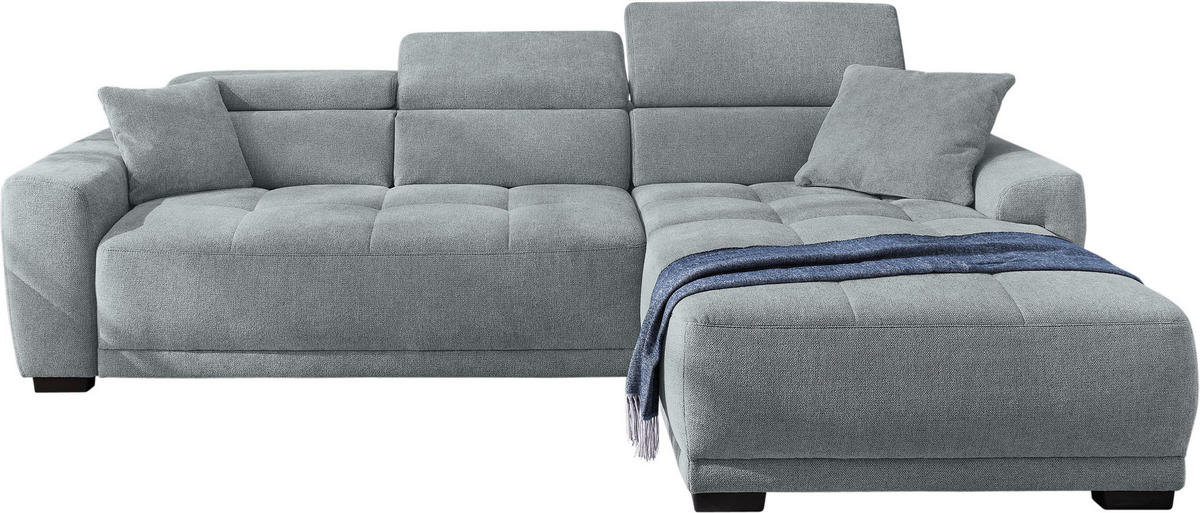 Ecksofa grau Microfaser B/H/T: ca. 296x105x200 cm Domino_Ecksofa - schwarz/grau (296,00/105,00/200,00cm)