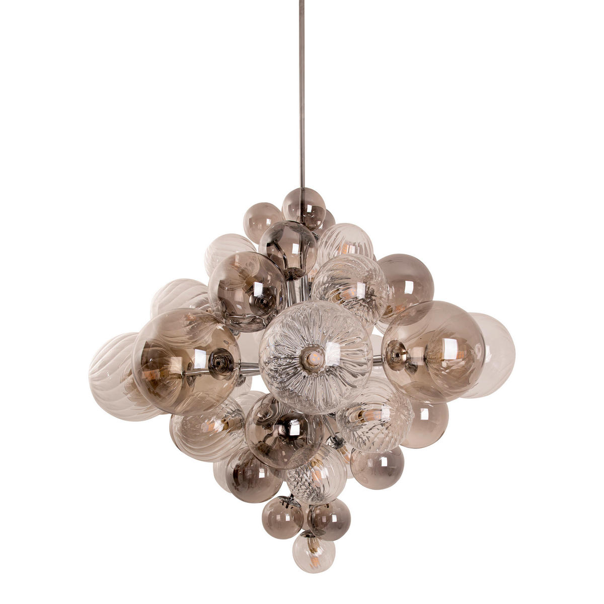 Näve Leuchten Pendelleuchte Chrom Metall Glas B/H/T/D: ca. 75x120x75x75 cm G9 20 Brennstellen SPHERE - Chrom (75,00/120,00/75,00cm) - Näve Leuchten