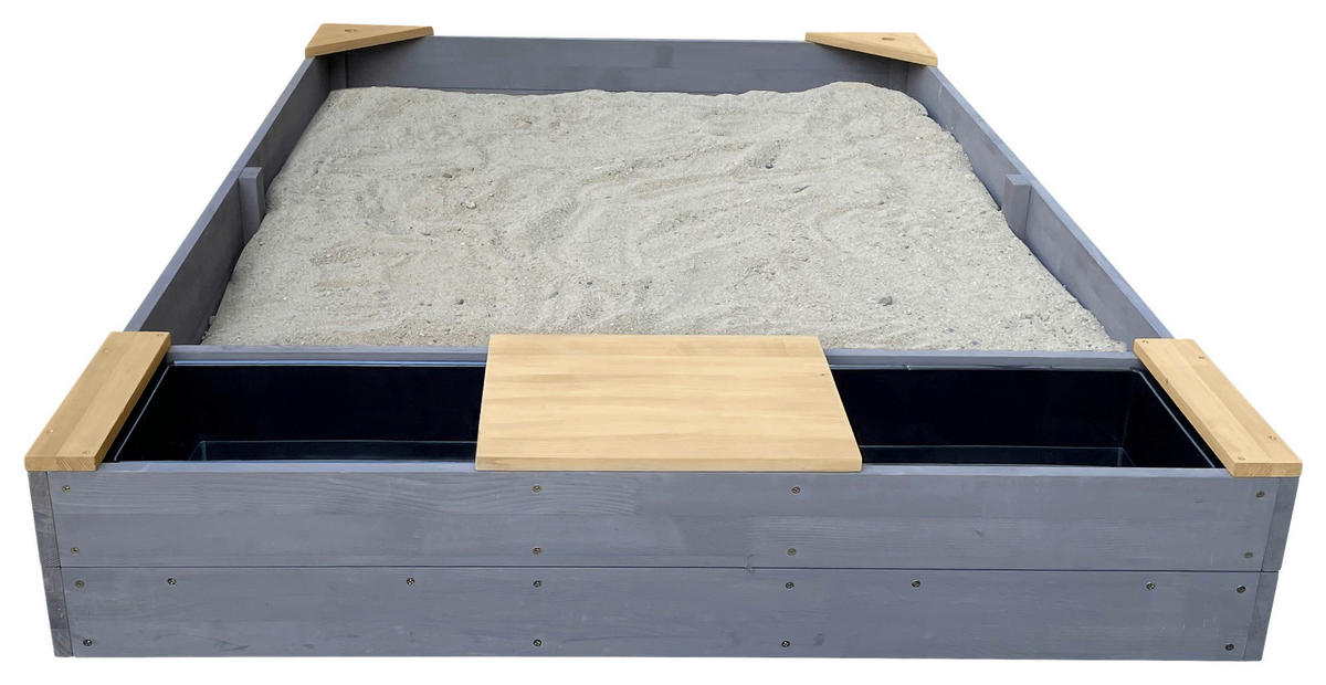 AXI Sandkasten Kelly grau B/H/T: ca. 115x21,8x180 cm Kelly - braun/grau (115,00/21,80/180,00cm) - AXI