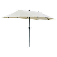 Outsunny Sonnenschirm cremeweiß Metall B/H/L: ca. 260x240x440 cm Sonnenschirm - cremeweiß (440,00/260,00/240,00cm) - Outsunny