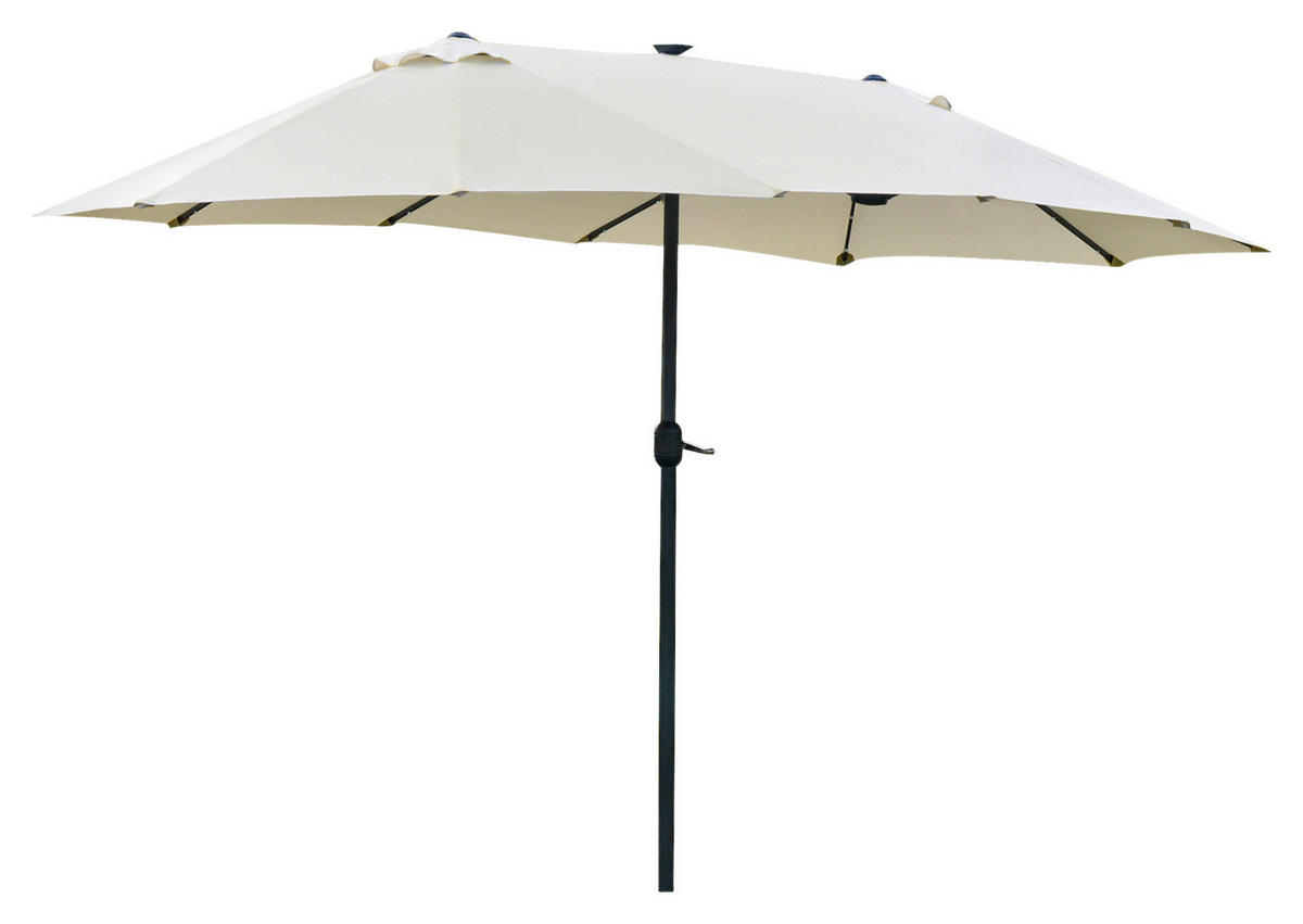 Outsunny Sonnenschirm cremeweiß Metall B/H/L: ca. 260x240x440 cm Sonnenschirm - cremeweiß (440,00/260,00/240,00cm) - Outsunny