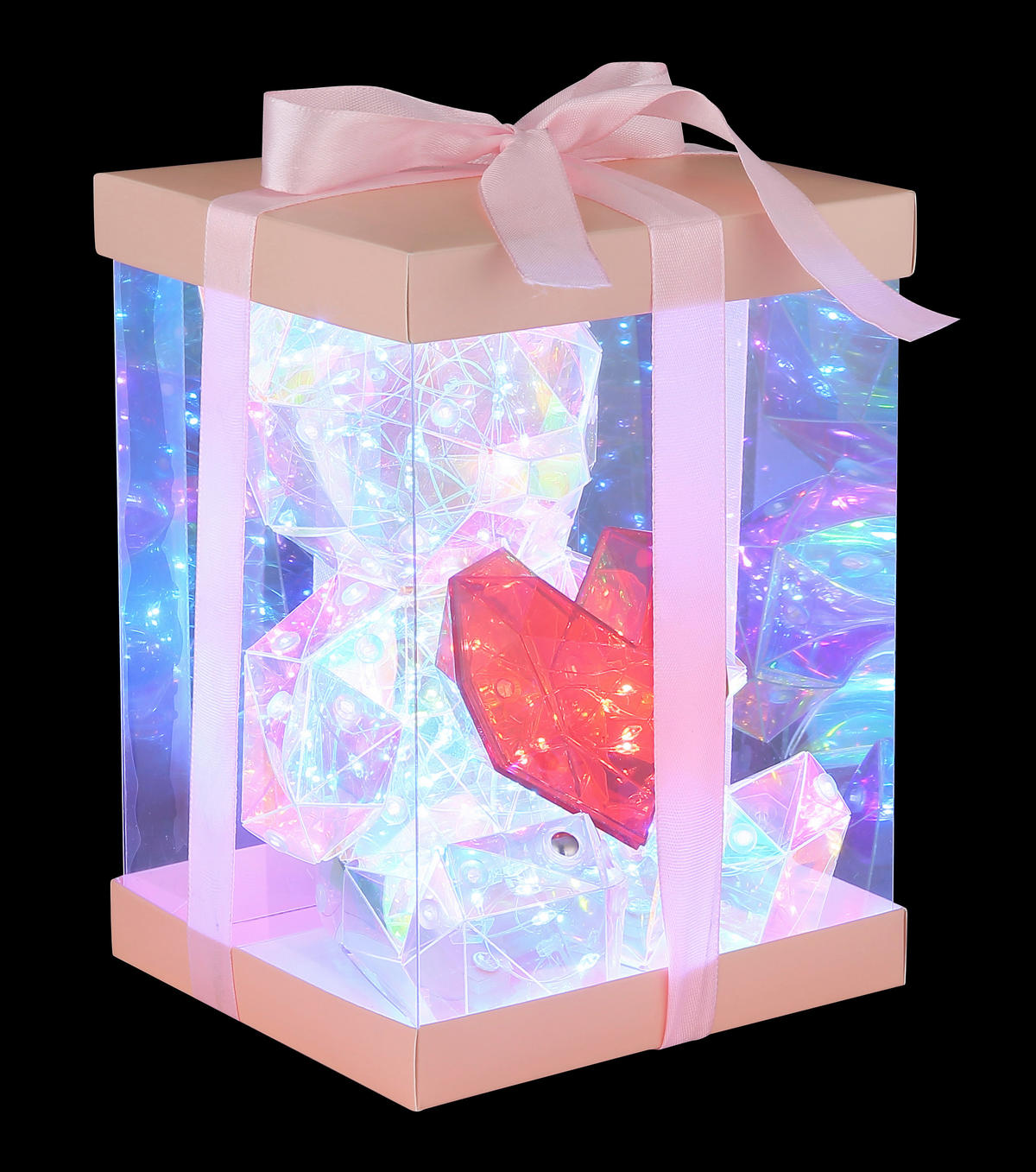 LED-Dekoleuchte transparent B/H/L: ca. 13x17x14 cm LED-Dekoleuchte_Bär/Herz - transparent (14,00/13,00/17,00cm)