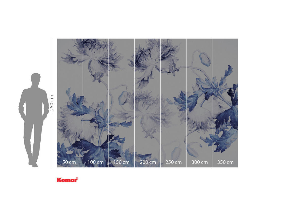 Komar Fototapete Blue Silhouettes B/L: ca. 350x250 cm Blue Silhouettes - (350,00/250,00cm) - Komar