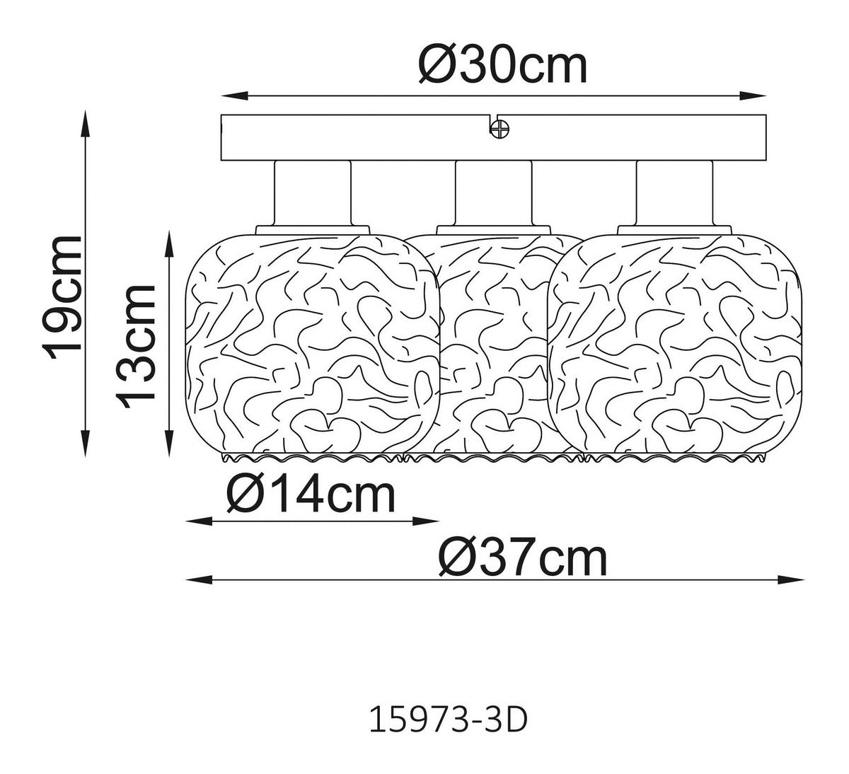 GLOBO Deckenleuchte Rauch beige Glas Metall B/H/L: ca. 34x27,5x34 cm 3 Brennstellen Deckenleuchte-Antonio - beige/Rauch (34,00/34,00/27,50cm) - GLOBO