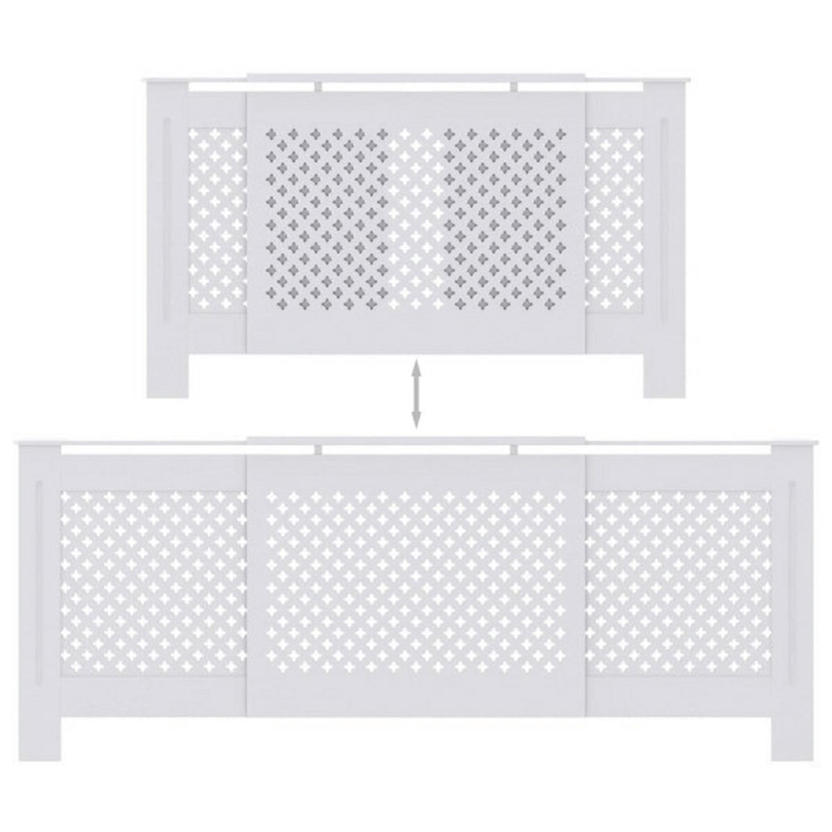 VidaXL Heizkörperverkleidung weiß B/H/T: ca. 205x81,5x19 cm Heizkörperverkleidung - weiß (205,00/81,50/19,00cm) - VidaXL