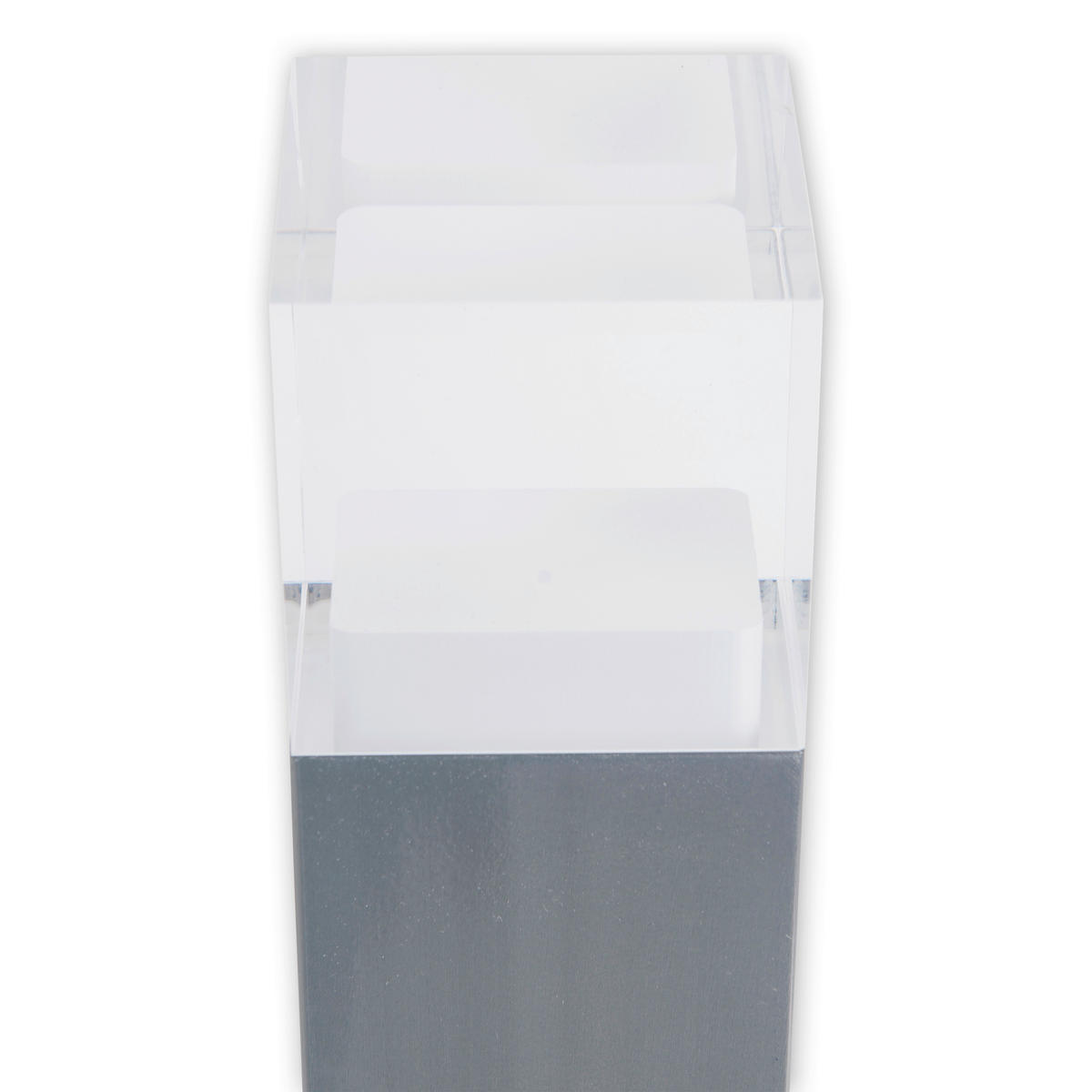 Näve Leuchten LED-Außensockelleuchte 2096050 silber Edelstahl Kunststoff B/H/L: ca. 8x62x8 cm LED Außensockelleuchte Leah mit LED - silber (8,00/8,00/62,00cm) - Näve Leuchten