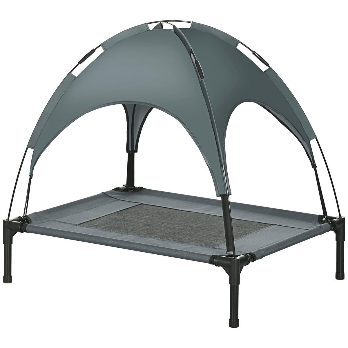 PawHut Hunde-Zubehör schwarz Polypropylen B/H/L: ca. 61x76x73 cm Hundebett - schwarz/grau (73,00/61,00/76,00cm) - PawHut