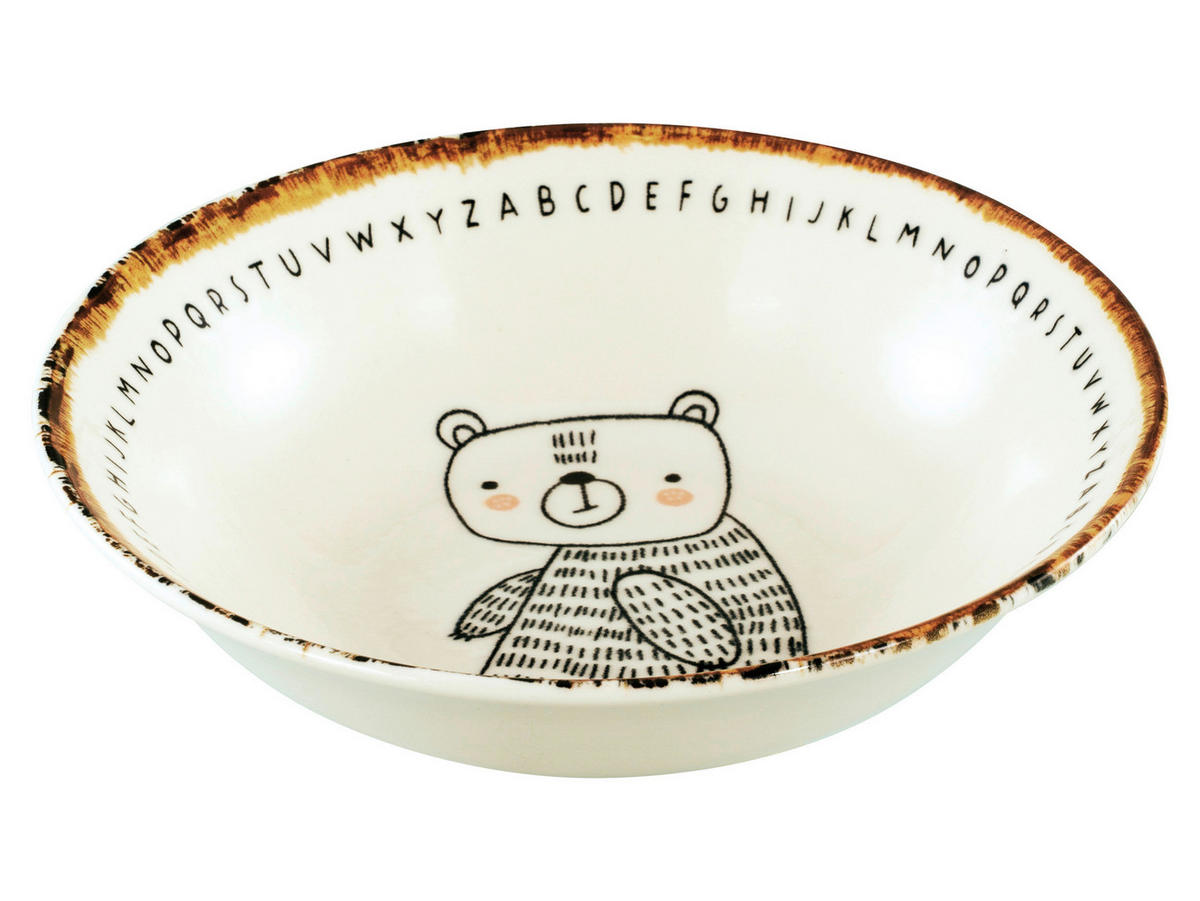 CreaTable Mehrzweckschalen Freunde des Waldes braun Steinzeug D: ca. 18,6 cm Freunde des Waldes - beige/braun (18,60cm) - CreaTable