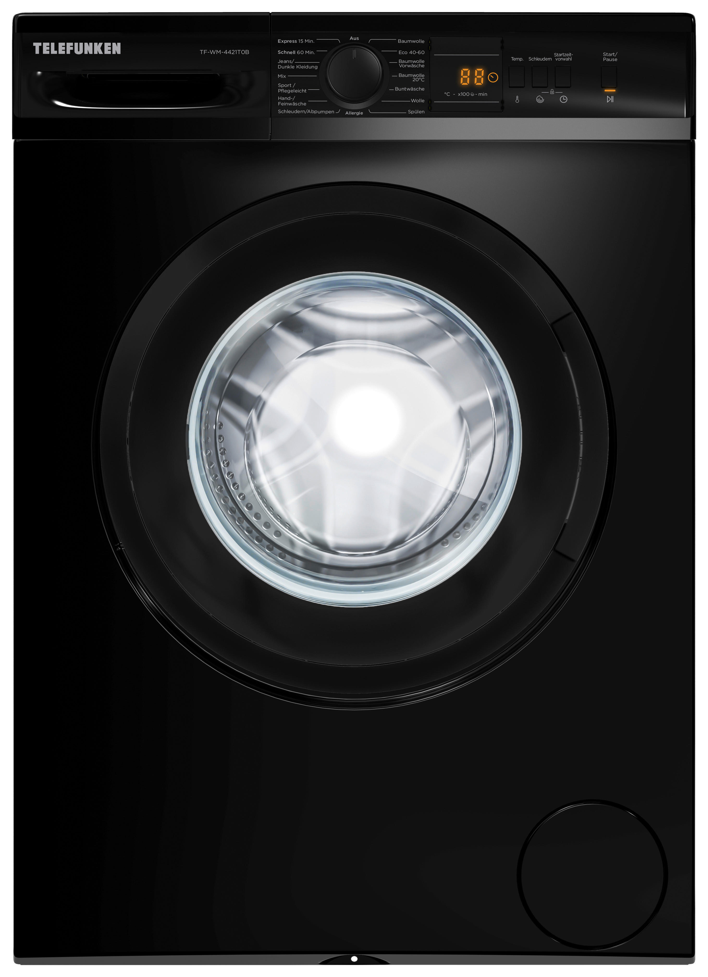 TELEFUNKEN Waschvollautomat TF-WM-4421T0B schwarz ca. 6 kg Waschvollautomat TF-WM-4421T0B - schwarz - TELEFUNKEN