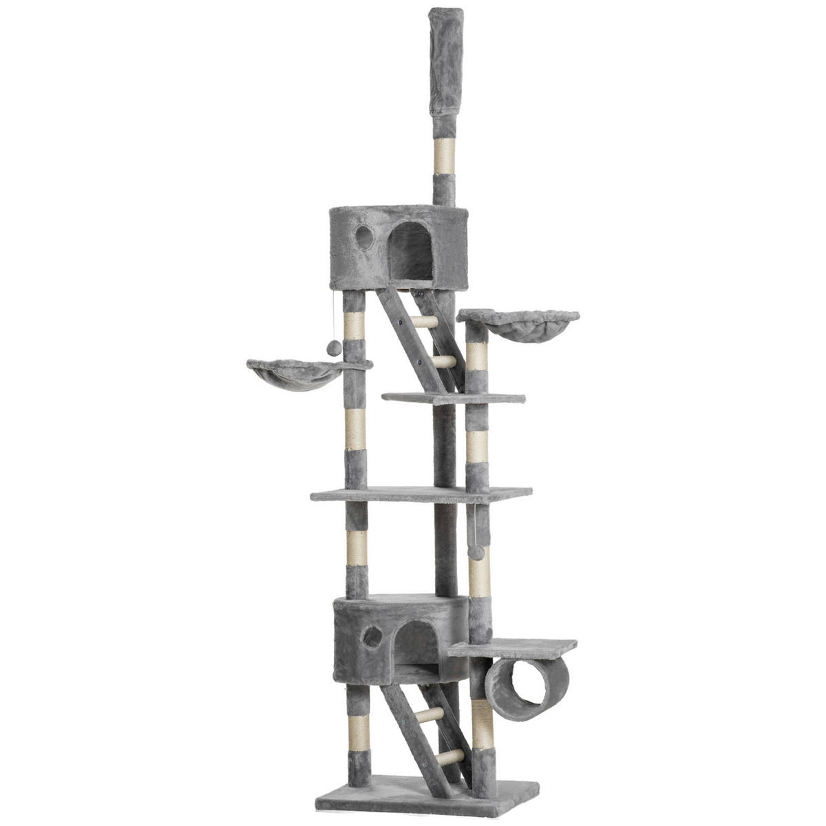 PawHut Kratzbaum hellgrau Polyester B/H/L: ca. 45x260x60 cm Kratzbaum - hellgrau (60,00/45,00/260,00cm) - PawHut