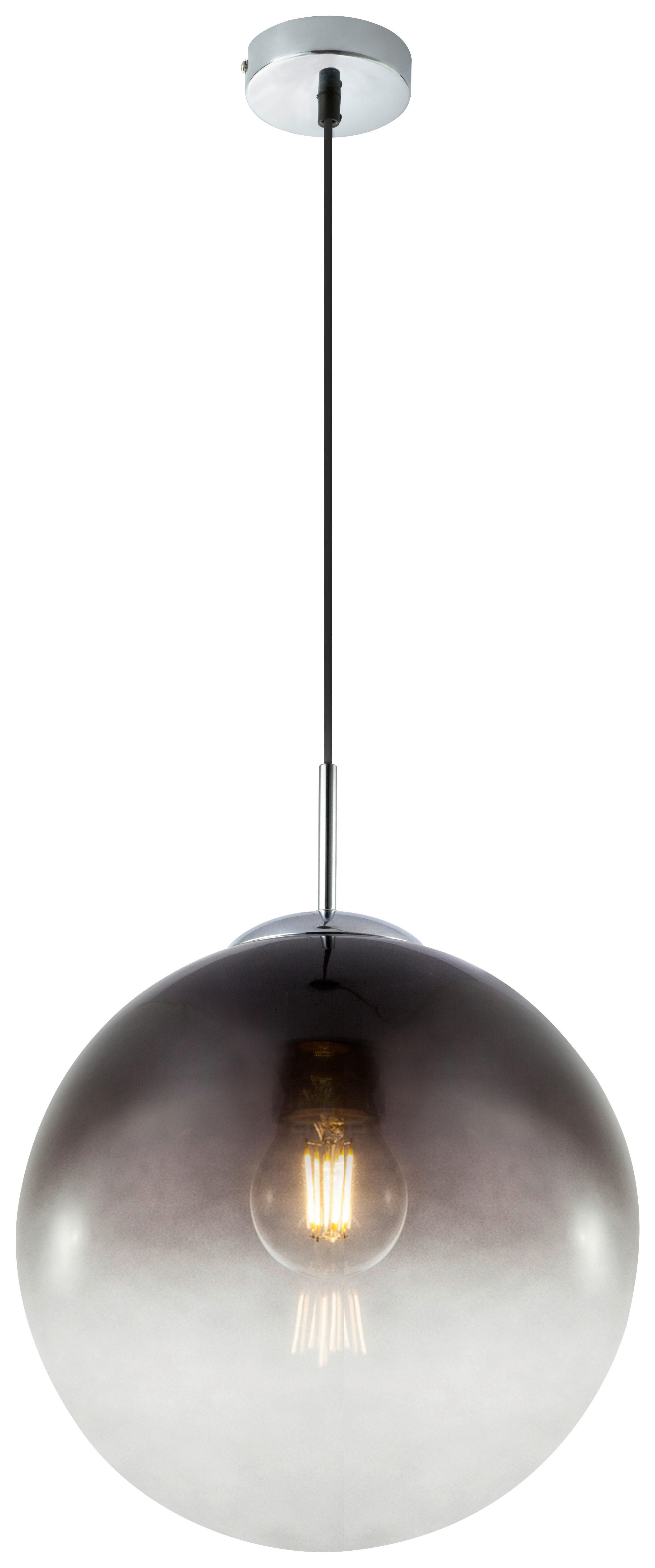 GLOBO Pendelleuchte 15863 Chrom Rauchglas H/D: ca. 120x30 cm E27 1 Brennstellen Pendelleuchte_Varus chrom/rauch - Chrom (30,00/120,00cm) - GLOBO
