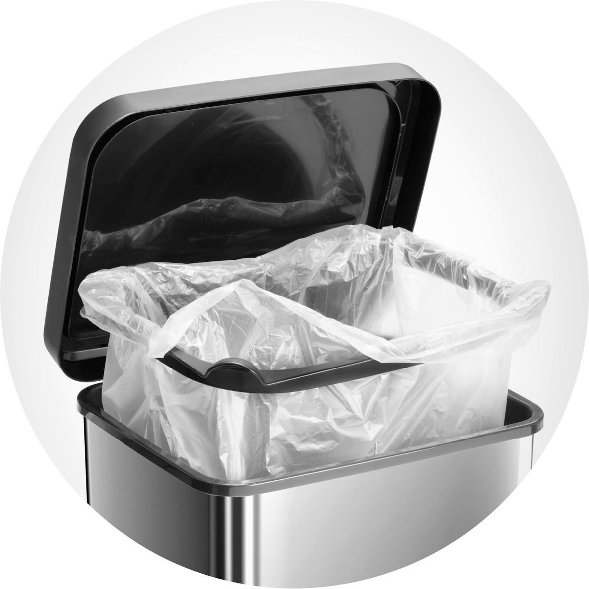 Rotho Treteimer silber B/H/L: ca. 26,6x45,7x29,3 cm Treteimer_Paso 20l - silber (29,30/26,60/45,70cm) - Rotho