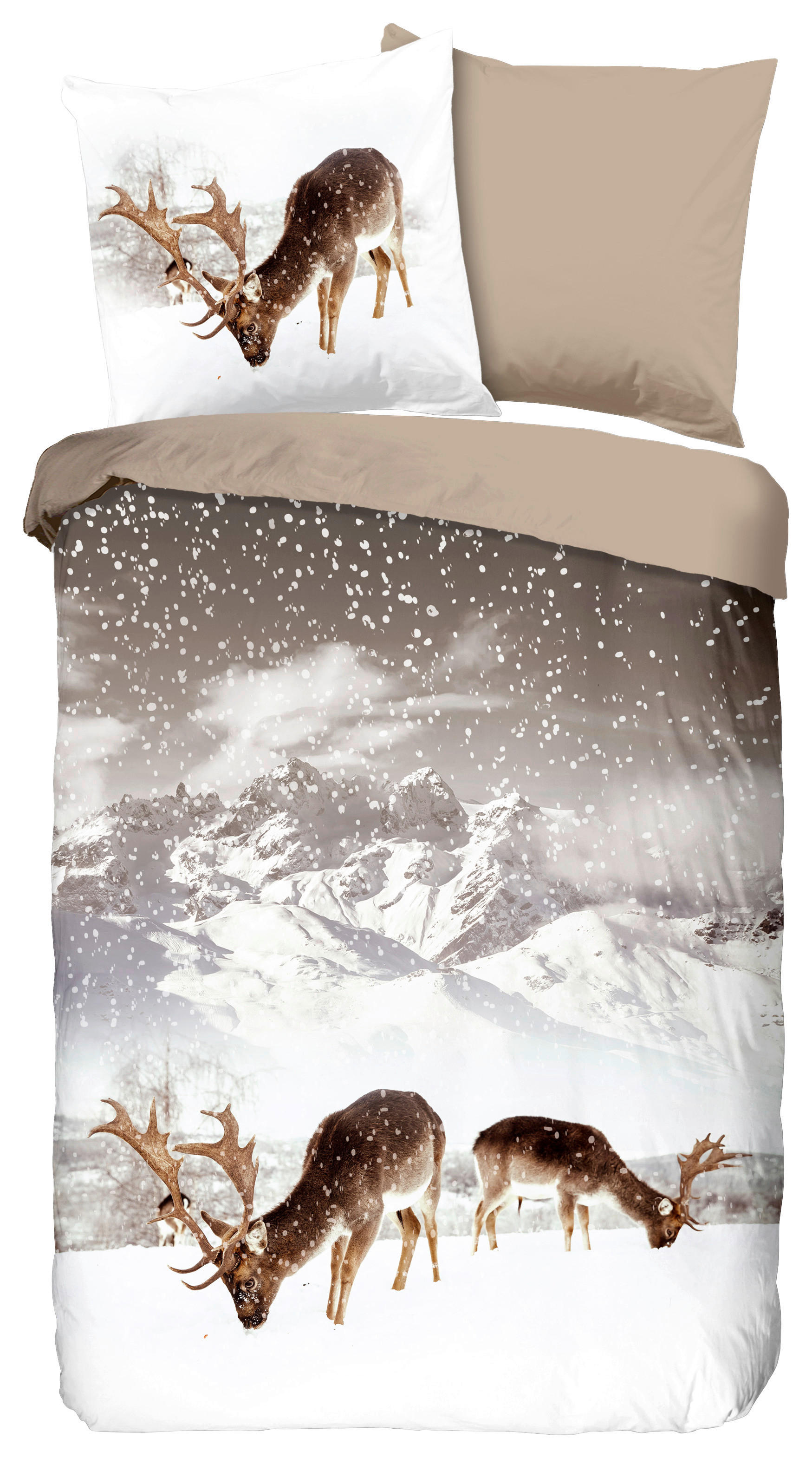 good morning Wendebettwäsche »Winter«, Biber, 135x200, Weich, Warm, Reißver günstig online kaufen