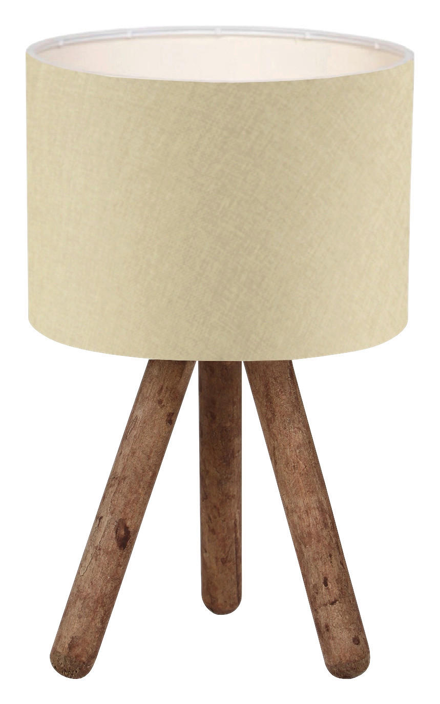 Opviq Tischleuchte beige Stoff B/H/T/L/D: ca. 19x32x19x19x19 cm E27 1 Brennstellen AYD - beige (19,00/19,00/32,00cm) - Opviq