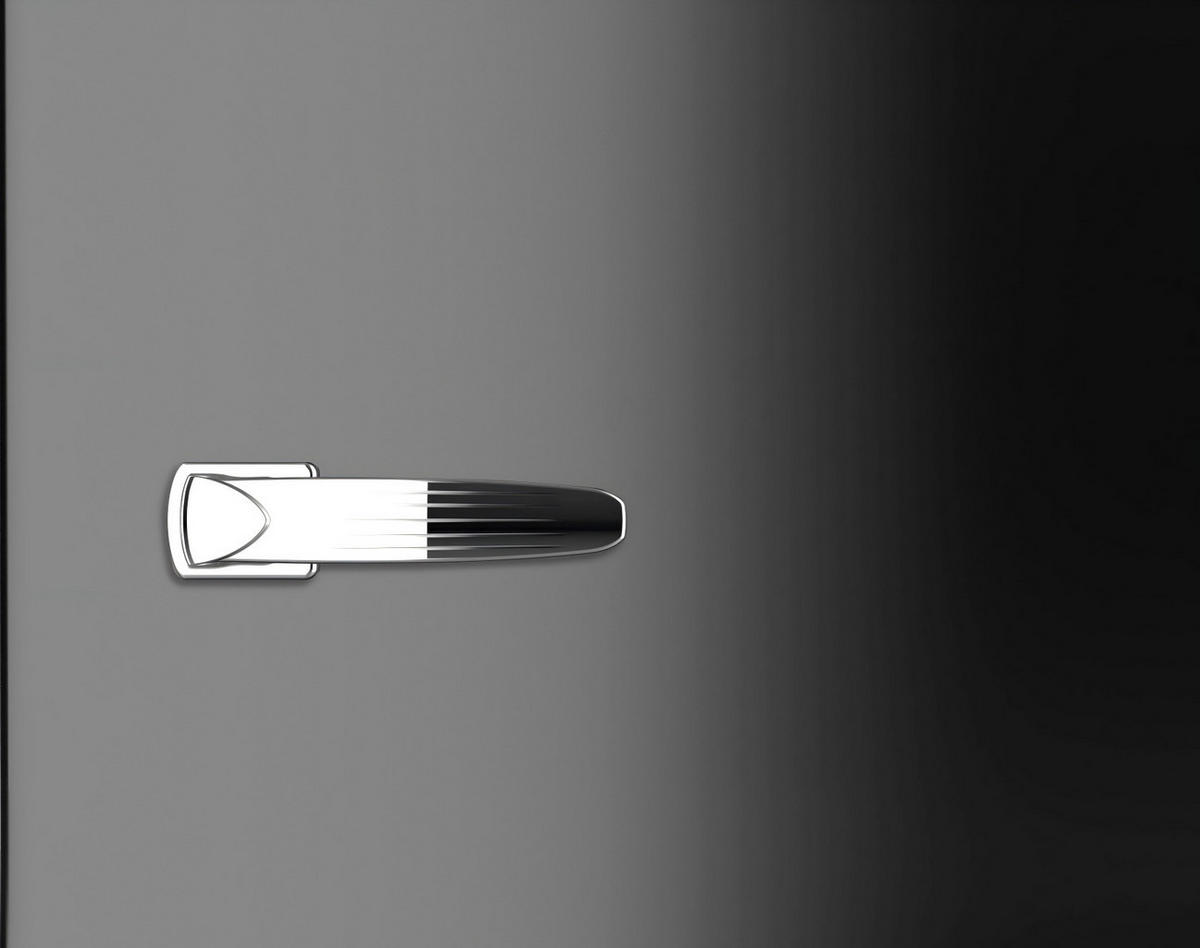 Respekta Retro Kühlschrank KG83S-52 schwarz B/H/T: ca. 47,4x83x44,7 cm Kühlschrank KG83S-52 - schwarz (47,40/83,00/44,70cm) - Respekta