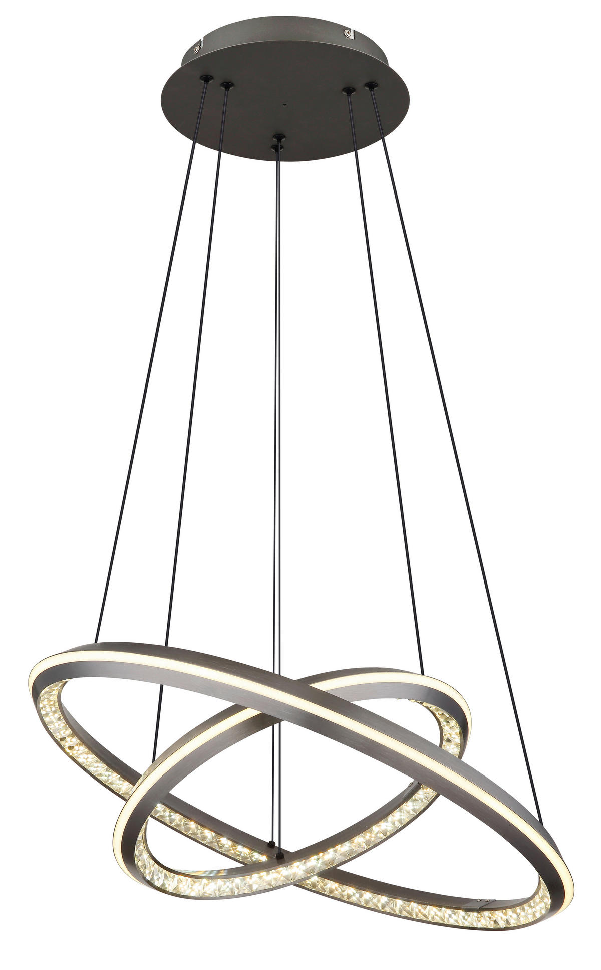 GLOBO LED-Pendelleuchte ALAINA 67329-50H klar grau Opal Metall Kunststoff H/D: ca. 150x60 cm 1.0 Brennstellen ALAINA - klar/Opal (60,00/150,00cm) - GLOBO