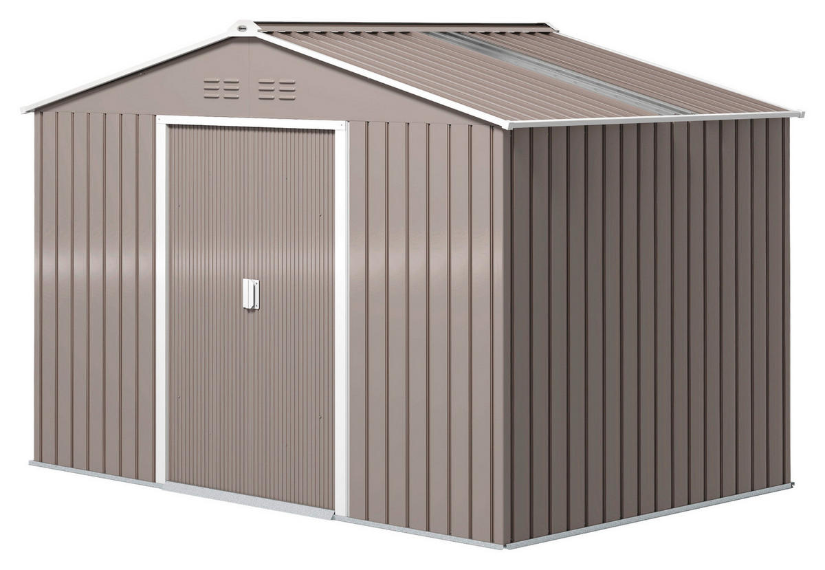 Outsunny Gartenhaus hellgrau B/H/L: ca. 195x192x277 cm Gartenhaus - hellgrau (277,00/195,00/192,00cm) - Outsunny