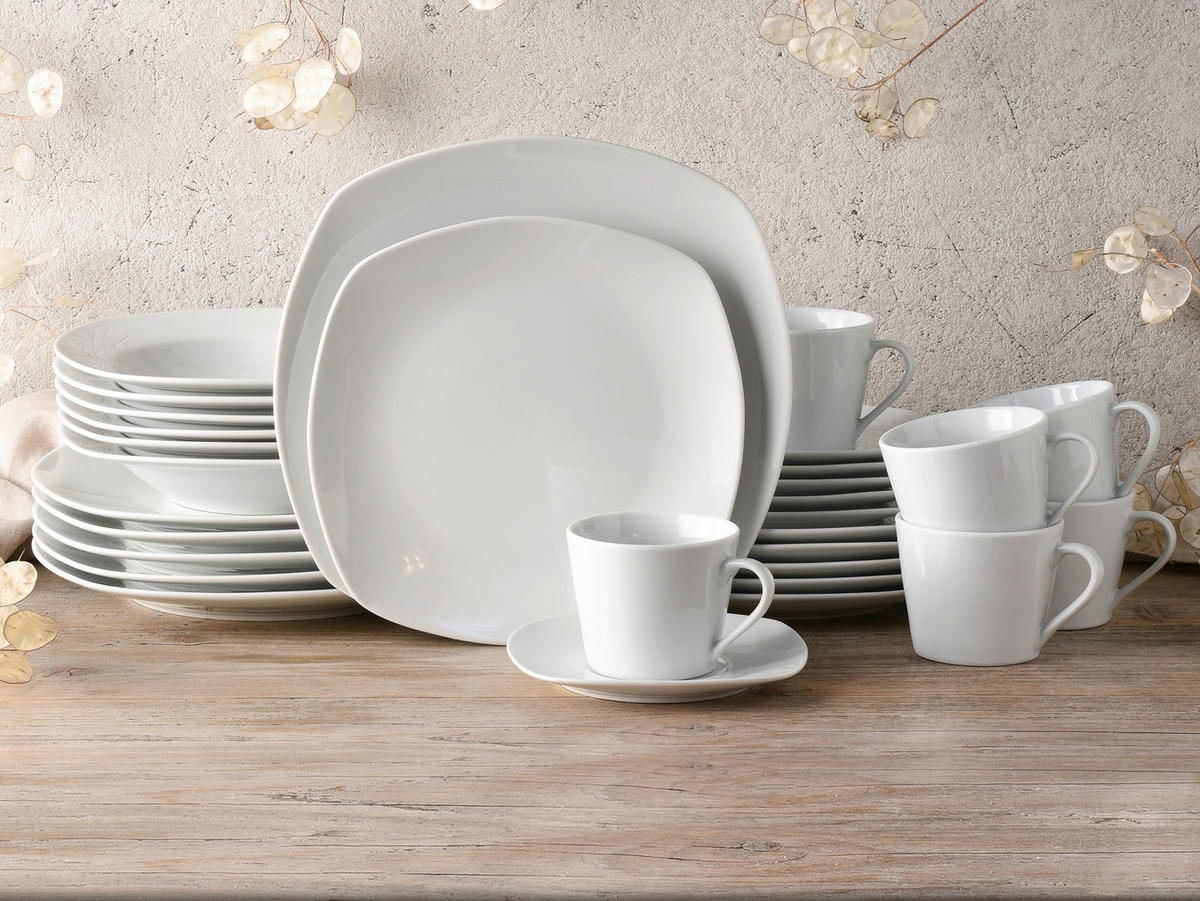 CreaTable Kombiservice Amelie weiß Porzellan 30 tlg. Amelie - weiß - CreaTable