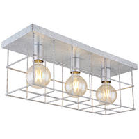 GLOBO Deckenleuchte silber Metall B/H/T: ca. 20x25,8x60 cm 3 Brennstellen 15530Z-3D - silber (20,00/25,80/60,00cm) - GLOBO