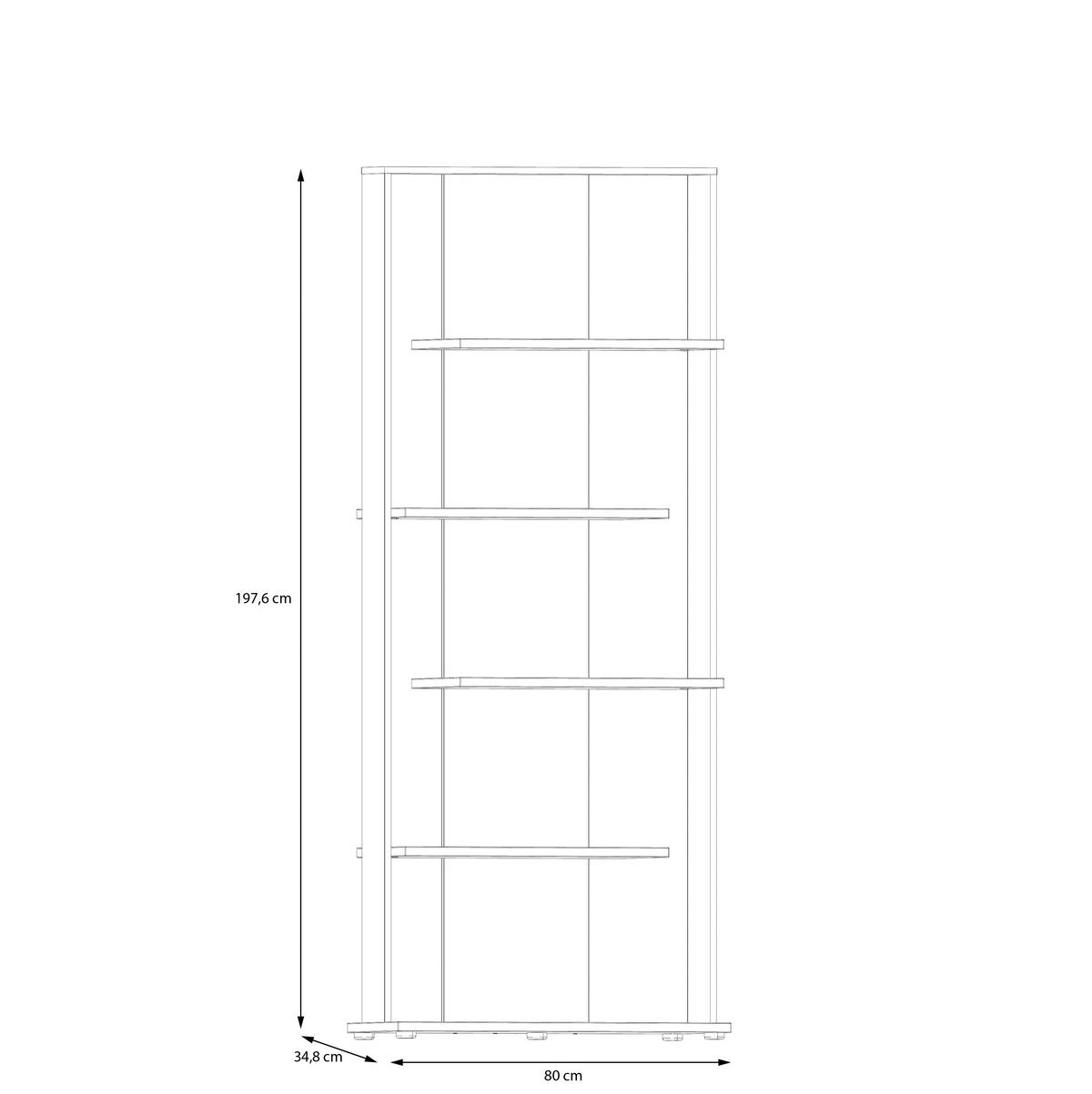 Regal  Eiche Artisan Nachbildung schwarz B/H/T: ca. 80x198x35 cm Erik_Regal ERKR711-M922 - Eiche/schwarz (80,00/198,00/35,00cm)