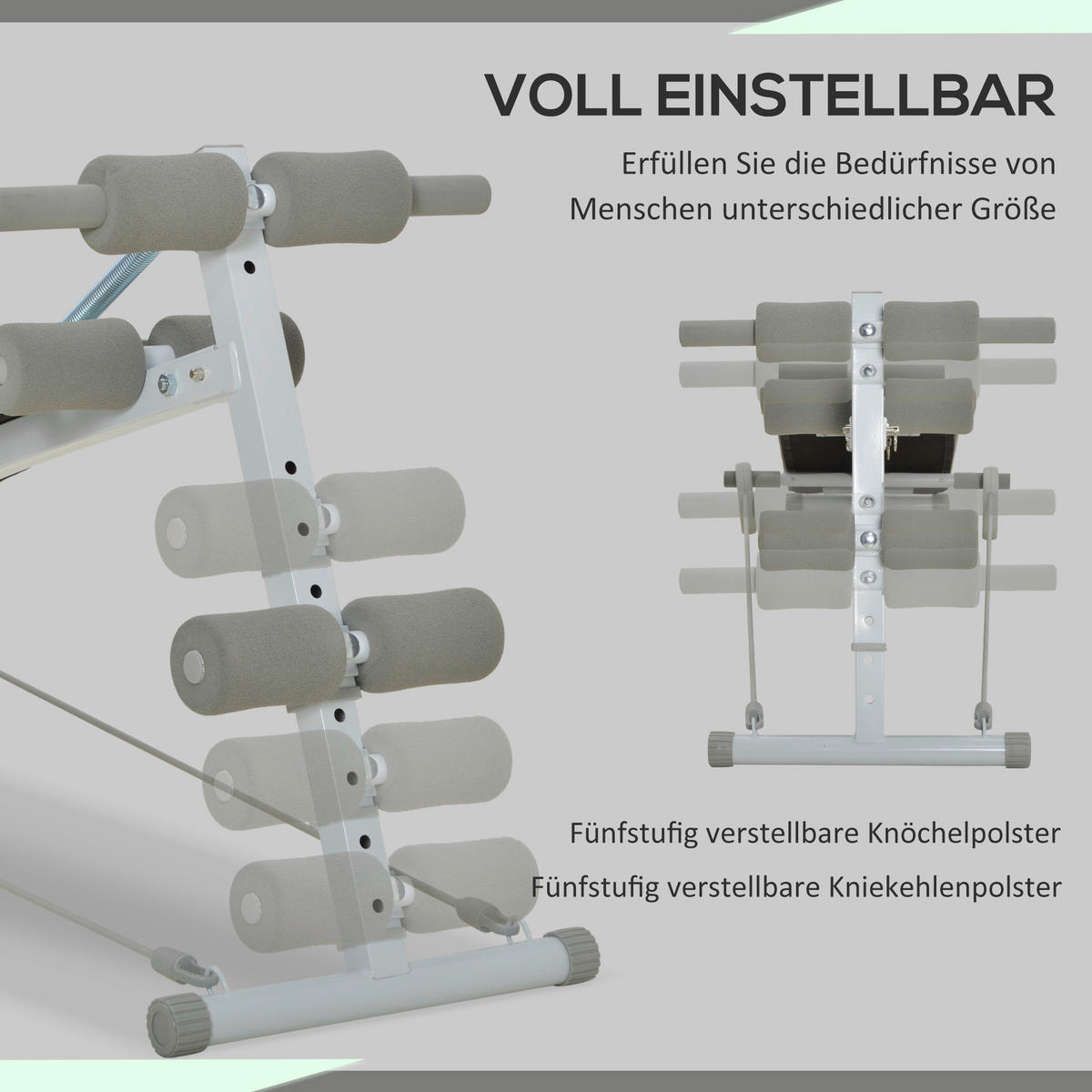 SPORTNOW Sit-Up-Bank grün Stahl B/H/L: ca. 137x66x51 cm Sit-up-Bank - grün (51,00/137,00/66,00cm) - SPORTNOW