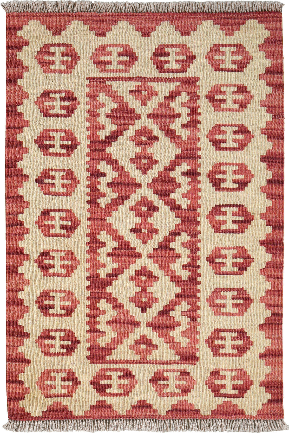 PersaTepp Teppich Kelim Gashgai beige B/H/L: ca. 61x1x89 cm Kelim Gashgai - beige/rot (89,00/61,00/1,00cm) - PersaTepp