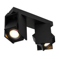 GLOBO Spot schwarz Metall B/H/T: ca. 8,4x15,7x25,6 cm GU10 2 Brennstellen RORY - schwarz (8,40/15,70/25,60cm) - GLOBO