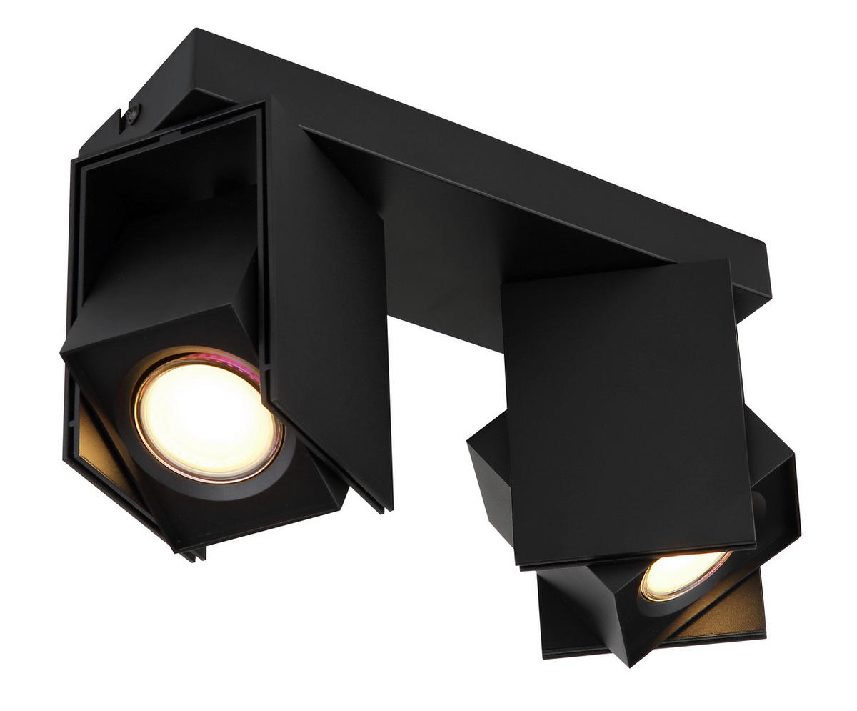 GLOBO Spot schwarz Metall B/H/T: ca. 8,4x15,7x25,6 cm GU10 2 Brennstellen RORY - schwarz (8,40/15,70/25,60cm) - GLOBO