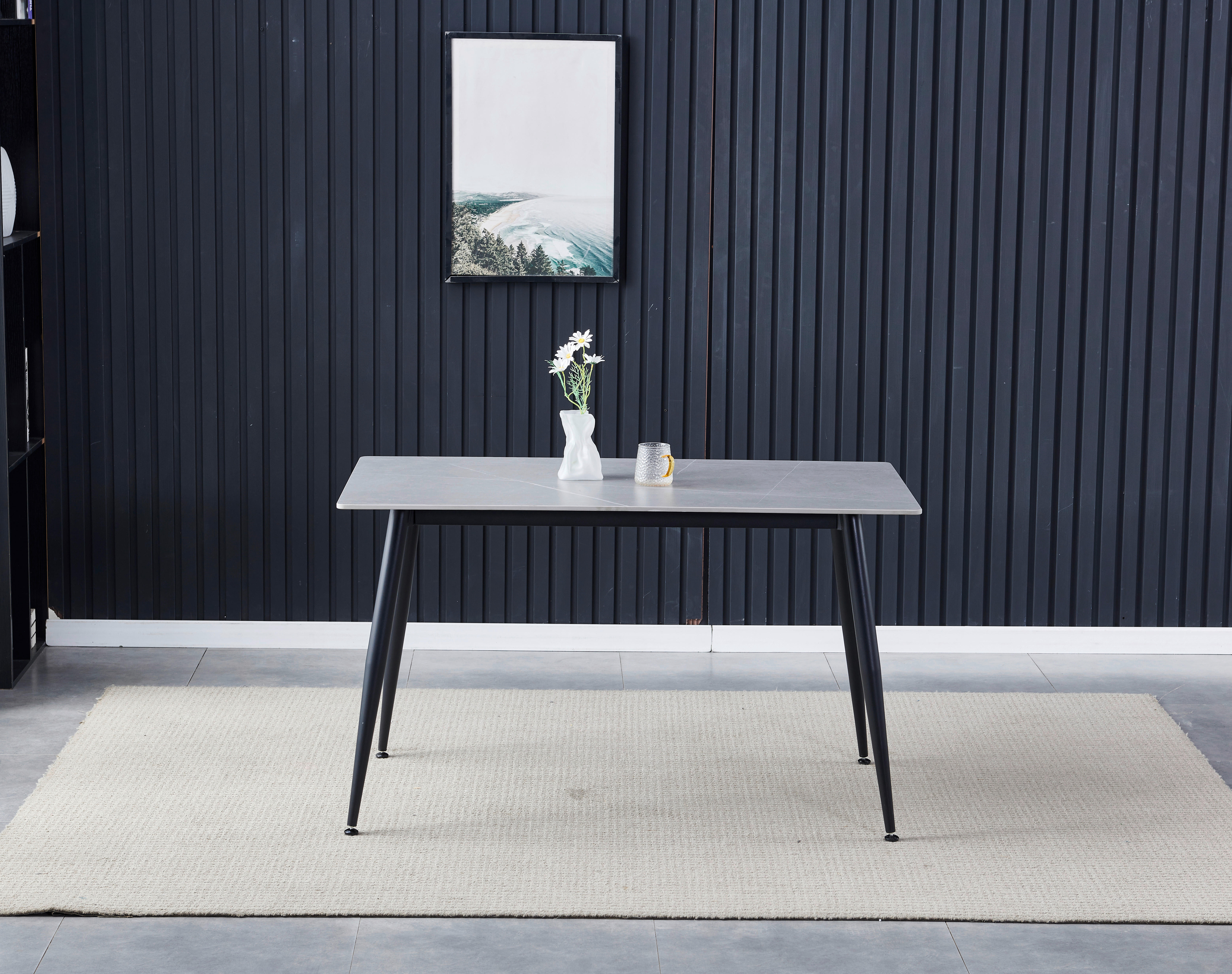 Esstisch Madrid grau B/H/T: ca. 140x75x80 cm Madrid - schwarz/grau (140,00/75,00/80,00cm)