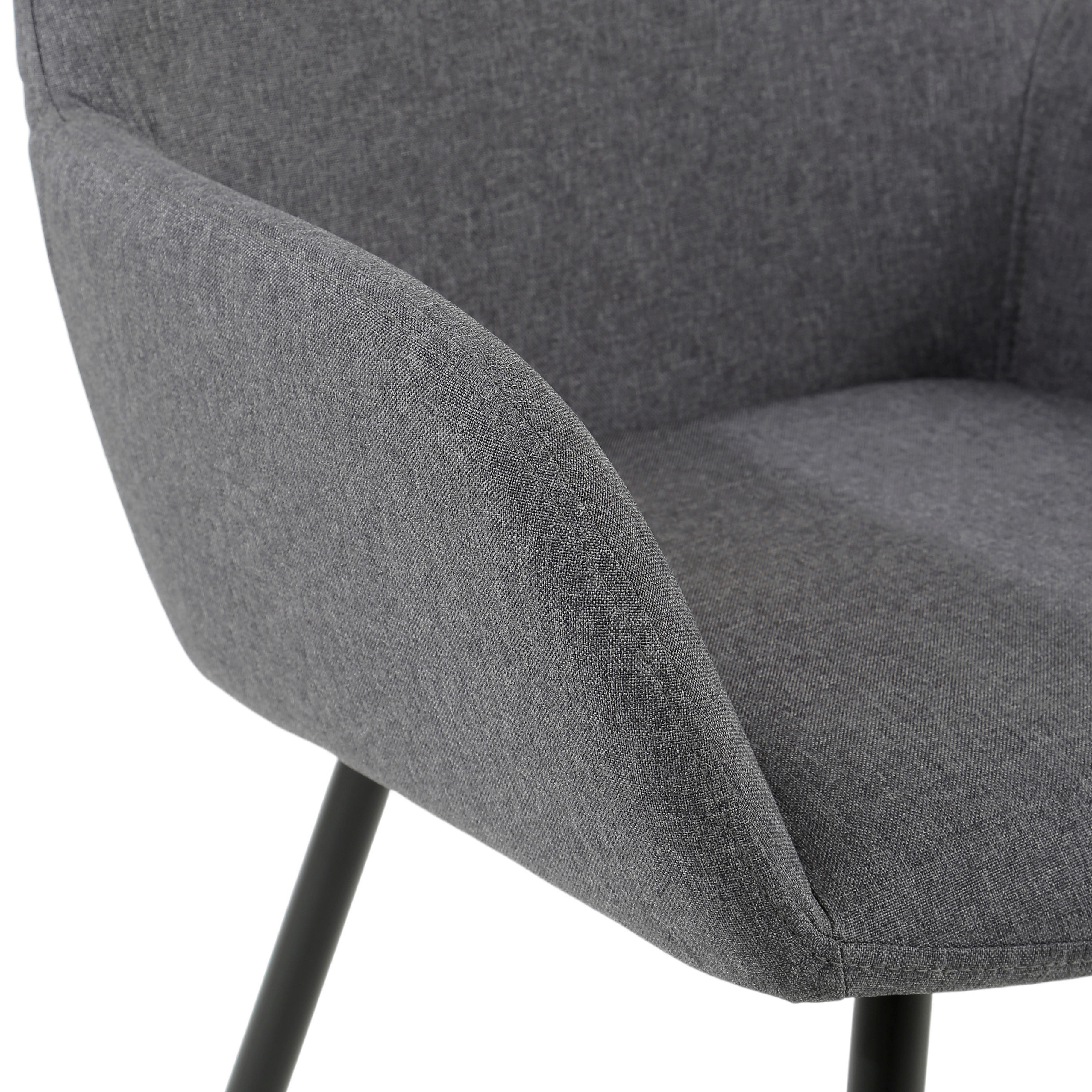 Armlehnstuhl Martha anthrazit schwarz Webstoff Metall B/H/T: ca. 58x84x49 cm Martha - schwarz/anthrazit (58,00/84,00/49,00cm)