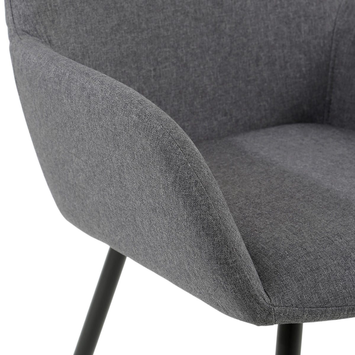 Armlehnstuhl Martha anthrazit schwarz Webstoff Metall B/H/T: ca. 58x84x49 cm Martha - schwarz/anthrazit (58,00/84,00/49,00cm)
