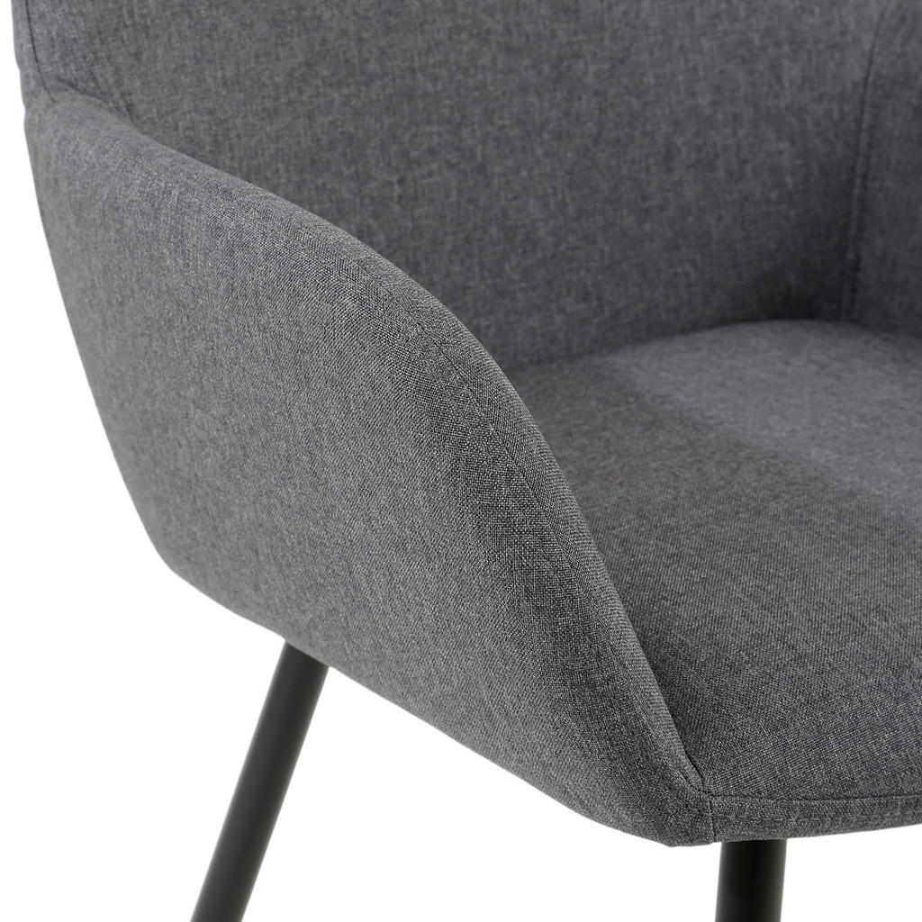 Thumbnail - Armlehnstuhl Martha anthrazit schwarz Webstoff Metall B/H/T: ca. 58x84x49 cm