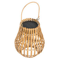 Gartenleuchte natur Bambus Edelstahl Polypropylen B/H/L: ca. 18,5x18,5x22 cm Gartenleuchte - natur (22,00/18,50/18,50cm) - Outsunny