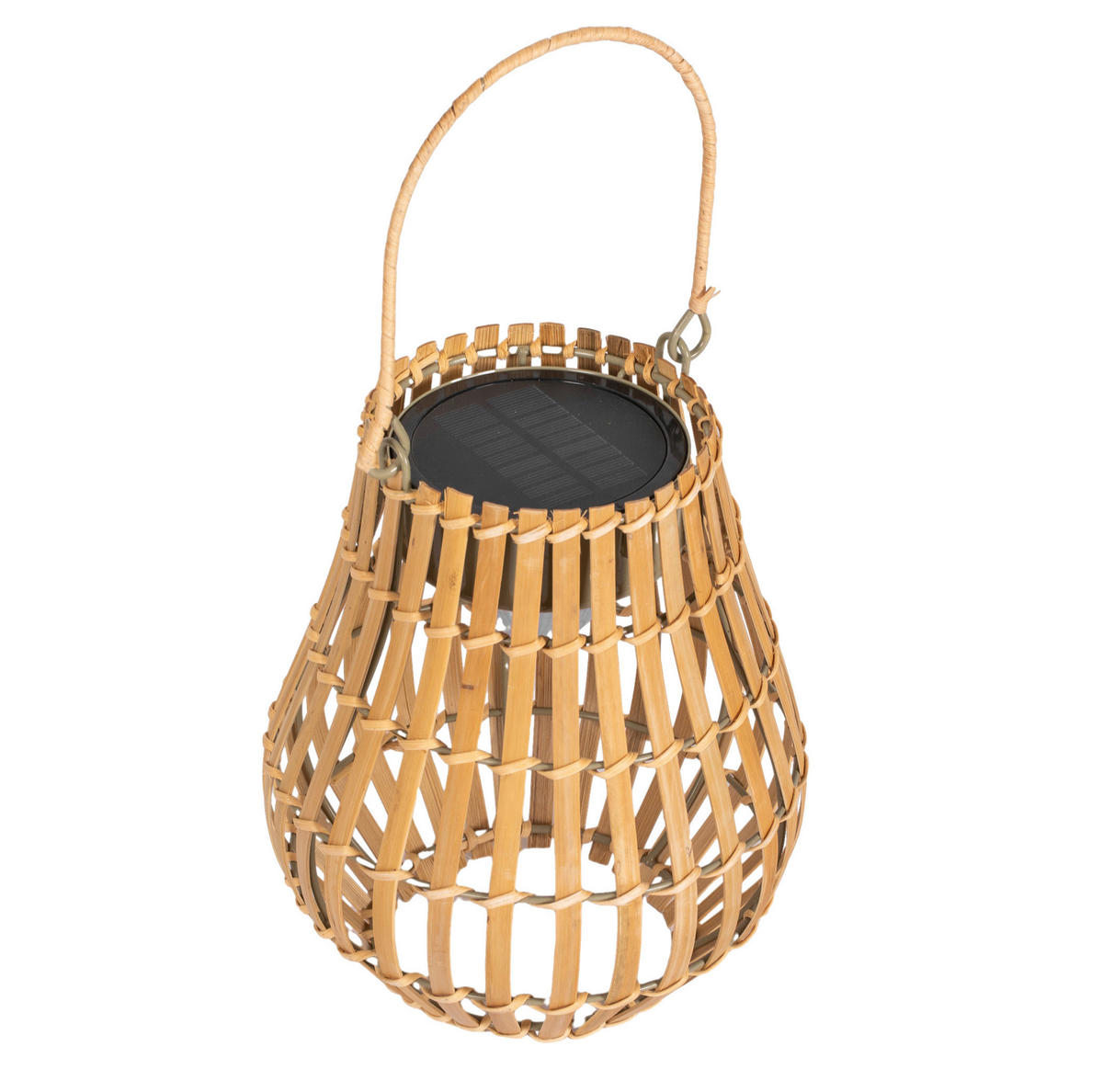 Gartenleuchte natur Bambus Edelstahl Polypropylen B/H/L: ca. 18,5x18,5x22 cm Gartenleuchte - natur (22,00/18,50/18,50cm) - Outsunny