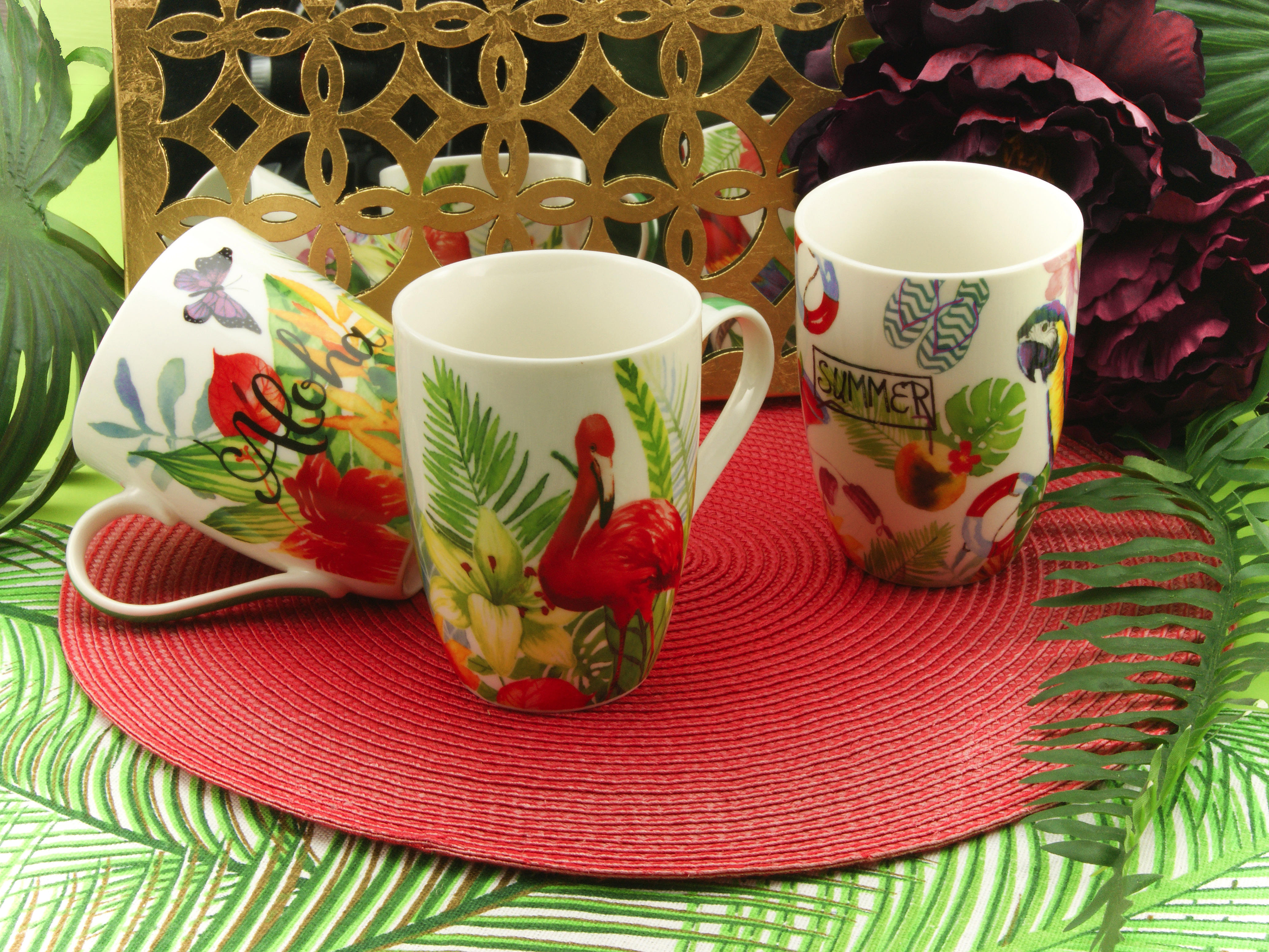 CreaTable Kaffeebecherset Aloha bunt Porzellan Aloha - bunt